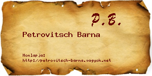 Petrovitsch Barna névjegykártya